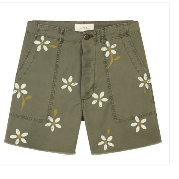 THE GREAT | Vintage Army Short with Daisy Print | Size 25 - Picture 2 of 2